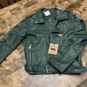 Hunter green leather jacket